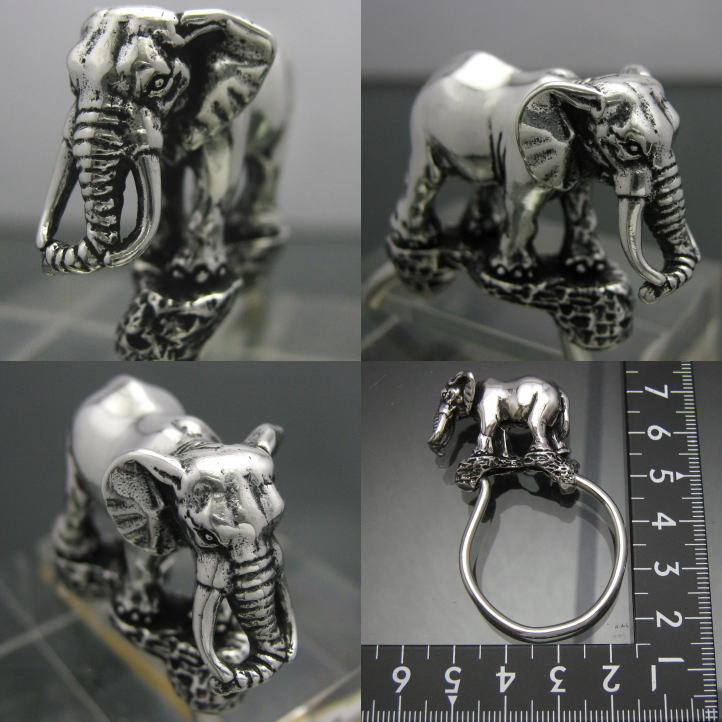 銀の象、アフリカゾウキーリング　シルバー925 SV925(キーホルダー、キーチェーン、鍵、エレファント、ぞう、Loxodonta africana、動物)key-053-K13 3