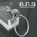 銀の兎 野うさぎキーリング シルバー925 銀(キーホルダー、キーチェーン、鍵、うさぎ、ウサギ、rabbit、ラビット、動物)【key-085-K23】