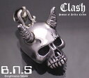 鬼の髑髏-Clash-鬼スカルペンダント シルバー925 (おにオニ,妖怪,和,オーガ)neck-862-P32