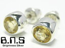 片方販売 天然石 シンプル5mmシトリンピアス 黄 シルバー925【svpias319-E19】