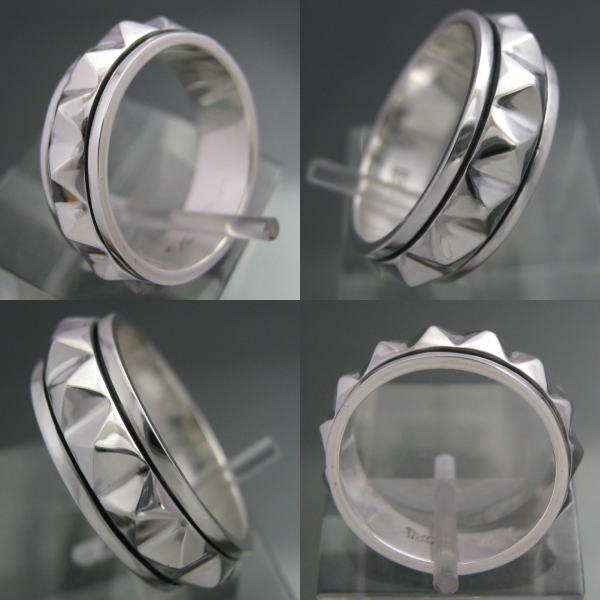 最高品質!スピナースタッズリング2シルバー925鋲
