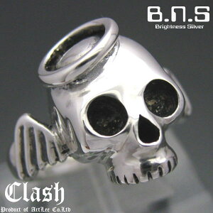 Clash エンジェルベイビースカルリング 天使 翼、シルバー925【ring-643】【R68】