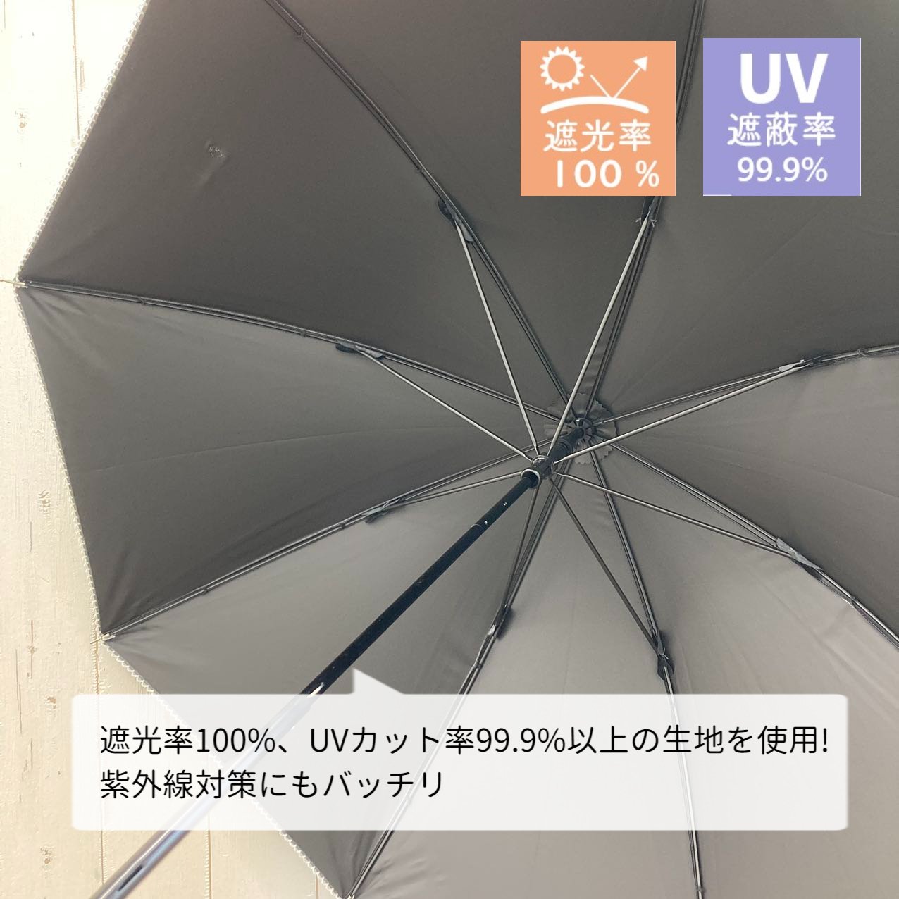 日傘 スヌーピー 【完全遮光】晴雨兼用 スライ...の紹介画像2