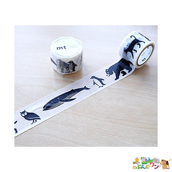 カモ井加工紙　マスキングテープ　mt fab＜スクリーン印刷＞ MTSC1P04/黒い動物【4832534】