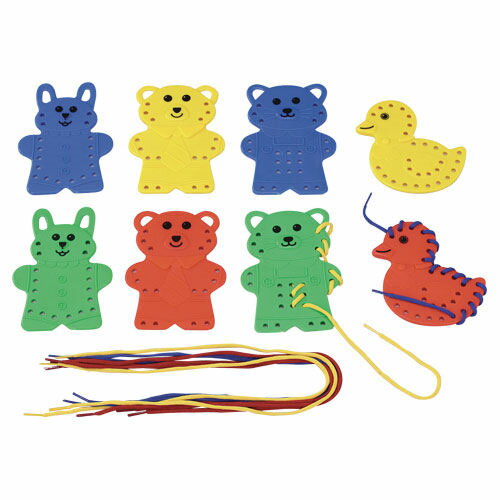 DLM 作業療法「手指先運動」＜ひも通し＞動物のひもとおしセット 333122【m14447】
