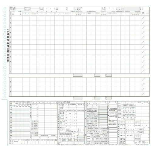 日本法令 法令様式 給与B-2（2022.09改）タック式源泉徴収簿兼賃金台帳台紙 【1831102】ビジネスフォーム
