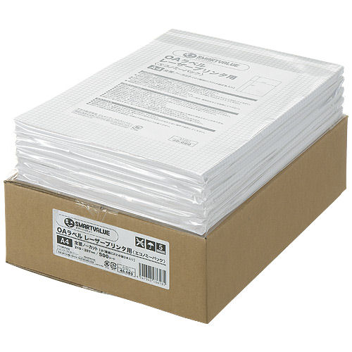 【SMARTVALUE】ジョインテックス(JOINTEX)OAラベルレーザー用エコノミーパック <ノーカット/ 500枚入> A122J【j-46680】