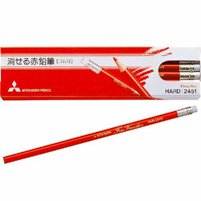 ★三菱鉛筆　消しゴムで消せる色鉛筆 赤　K2451【2771010】