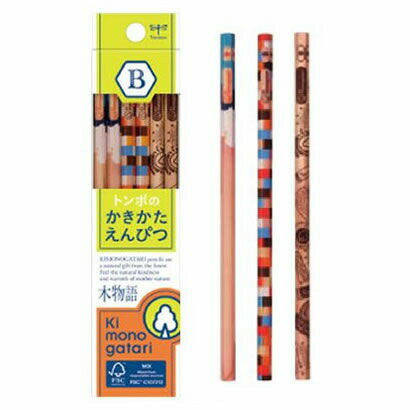 ◎トンボ鉛筆　かきかた鉛筆F木物語02黄緑B　KB-KF02-B【2120380】