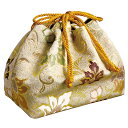 携帯用箱型香炉用金襴袋 白茶 巾18cm×奥行10cm 【送料無料】【お盆用品 仏具 お彼岸 ギフト 贈り物 記念品 寺院用 日本製 国産品】
