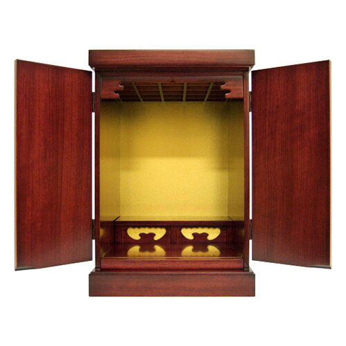 【仏壇】コンパクト仏壇 豆仏紫檀2枚戸 14号 高さ43cm×巾29cm【送料無料】【お盆用品 仏具 お彼岸 日本製 国産品 ミニ仏壇 小型仏壇 唐木仏壇 家具調仏壇 ミニ 小さい】