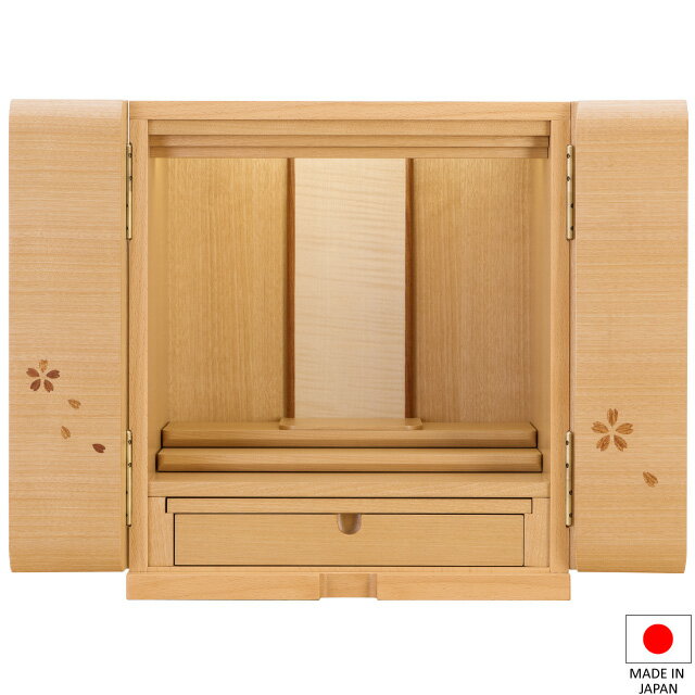 【仏壇】モダンミニ仏壇 コレット 桜 花びら入り 上置き型 14号 高さ41.5cm×巾37cm 国産(日本製)【送料無料】【仏壇 ミニ モダン 小さい コンパクト 小さな 小型仏壇 洋室 和室 リビング マンション 家具調仏壇 モダン仏壇 ミニ仏壇】