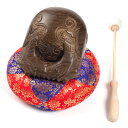 木魚 本桑(一式) 4寸 横巾 12cm【送料無料】【お盆用品 仏具 お彼岸 ふとん 座布団 皮巻き籐柄バイ付き セット 本桑製】