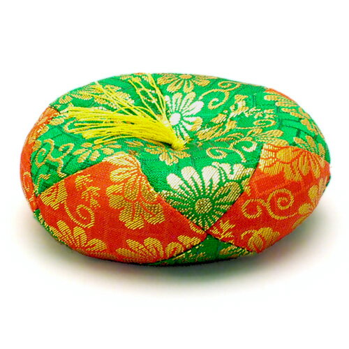 ふとん(総金丸・赤緑) 1号 【お盆用品 仏具 お彼岸 座布団 布団 りん リン 木魚 木柾 直径8cm】