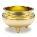 香炉(机上香炉) 磨き 4寸 胴径12cm×高さ7.3cm【送料無料】【お盆用品 仏具 お彼岸 仏壇用 前香炉 真鍮製 高岡銅器 日本製 国産品】