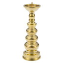 ローソク立(地火灯) 磨き 3寸(総高さ10cm×底径3.8cm)【お盆用品 仏具 お彼岸 仏壇用 火立 燭台 ろうそく立て 真鍮製 高岡銅器 日本製 国産品】