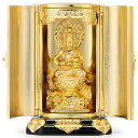 厨子付き文殊菩薩 合金製 9.7cm【渡辺景秋作】 高さ9.7cm×巾6.4cm【送料無料】【仏具 gold GOLD ゴールド 仏像 文殊菩薩像 合金製金メッ...
