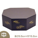 八角仏像台 木製黒塗り 中 高さ5.5cm×巾15.2cm【送料無料】【お盆用品 仏具 お彼岸 仏壇用 仏像台 仏台 仏像置台 仏像 台 日本製 国産品】