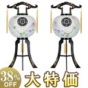 【盆提灯・盆ちょうちん】家紋入 お盆提灯 対柄 回転行灯 11号 9931-W(一対) 高さ80cm×火袋径34cm【送料無料】【お盆用品 初盆 新盆 お盆 提...