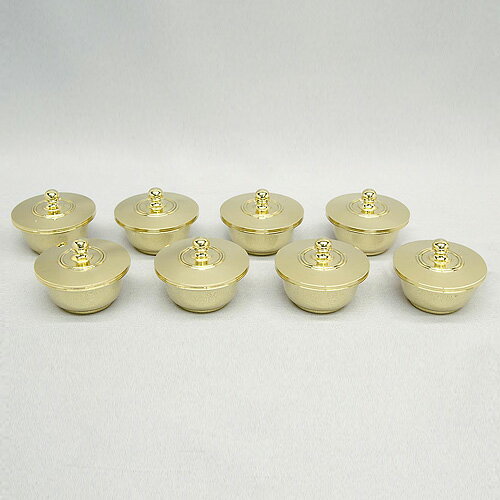 【寺院用仏具 密教法具】八器 蓋付き(八個一組) 中型 椀口径6.8cm×高さ5.2cm【送料無料】【お盆用品 仏..