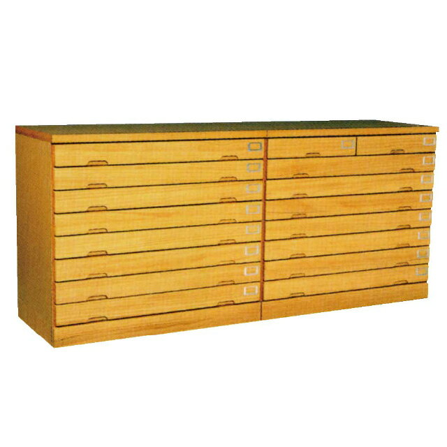 総抽斗 法衣箪笥 （16段並列自在型） 並列時巾208cm×奥行57cm×高さ93.5cm 法衣タンス 桐材 日本製【送..