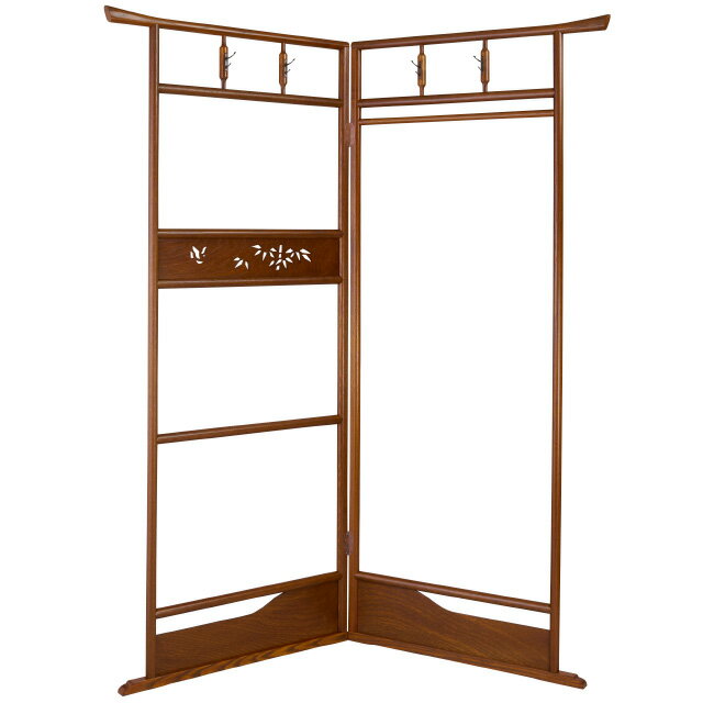 透かし入衣桁 カリン色 大 1枚の巾76cm×高さ170cm 日本製【送料無料】【法衣掛け 袈裟掛け 和装 着物 ..