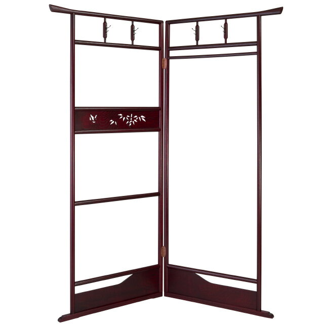 透かし入衣桁 ケヤキ塗 大 1枚の巾76cm×高さ170cm 日本製【送料無料】【法衣掛け 袈裟掛け 和装 着物 ..