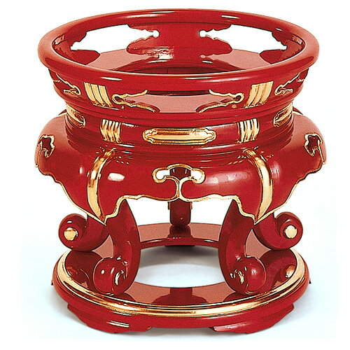 【寺院用仏具】丸金台・丸型磬子(けいす)台 朱塗り 1.2尺 手摺の内径36cm×高さ36cm 大徳寺リンをのせるりん台【送料無料】【寺院仏具 日本製 国産品 お彼岸】