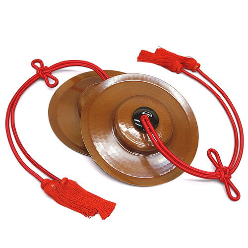 【寺院用仏具】妙鉢 上等品 半双(2枚) 人絹朱色房紐ヘタ付き 1.1尺 直径33cm【送料無料】【鳴り物仏具 寺院仏具 京都製 国産品 お彼岸】