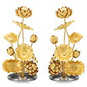 常花 極上品 6寸(一対) 高さ21cm 銅製 消金メッキ 日本製【送料無料】【お盆用品 仏具 お彼岸 お花 左右一対 2個セット 花立無し 金色 造花 真鍮 ...