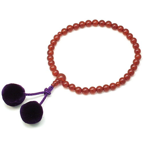 女性用数珠メノー正絹梵天房7mm玉...