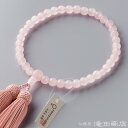 【数珠袋付き】 数珠 女性用 紅水晶 7mm玉 正絹頭付房 ブランド京念珠【お盆 レディース 婦人用 女性用数珠 ローズクォーツ 略式数珠 天然石 念誦 頭房 ...