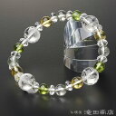 【特選腕輪念珠】四神ブレス ペリドット8mm グリーンファントム&黄水晶8mm 本水晶スターシェイプ 数珠ブレスレット【送料無料】【メンズ 男性用 紳士用 レデ...