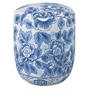 骨壷(骨壺) 染付手描 牡丹 7寸 高さ約24.5cm×胴径約21.2cm 【送料無料】【仏具 骨つぼ 分骨つぼ 分骨壷 分骨壺 手元供養 お墓 納骨 遺骨 お...