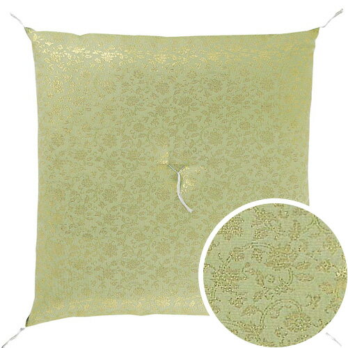 Rakuten - 夏用座布団 紗 小花唐草 利休 横67cm×縦68cm【送料無料】【お盆用品 仏具 お彼岸 御前座布団 仏壇用座布団 仏前座布団 法事座布団 法要座布団 仏壇 仏事 お盆 お寺用 金襴 座布団】