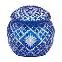 小型骨壷 江戸切子 星切子 青 カガミクリスタル謹製 直径7cm×高さ8cm 手元供養【送料無料】【仏具 骨壷 骨壺 骨つぼ 遺骨入れ お骨入れ 分骨 納骨 粉...