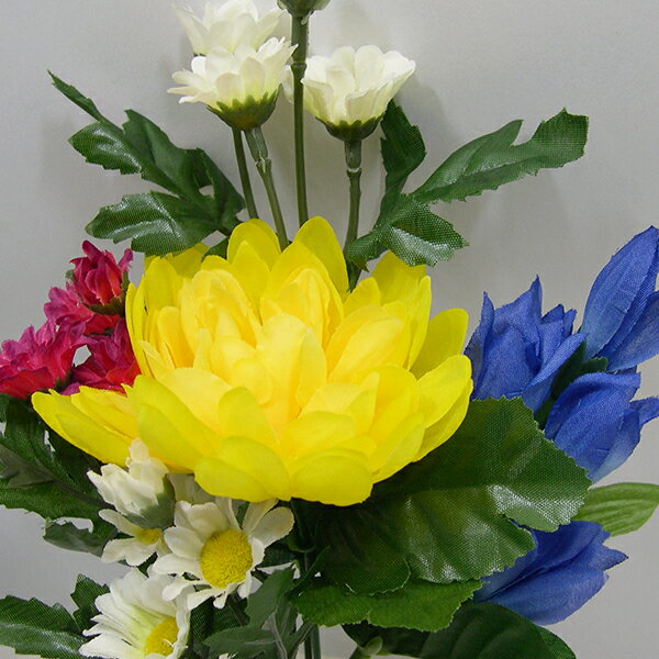 《お手入れ簡単仏花》【花立／モダンフラワー】【仏壇用仏花／造花　和風】【仏花／造花　菊】造花B（全長25cm）