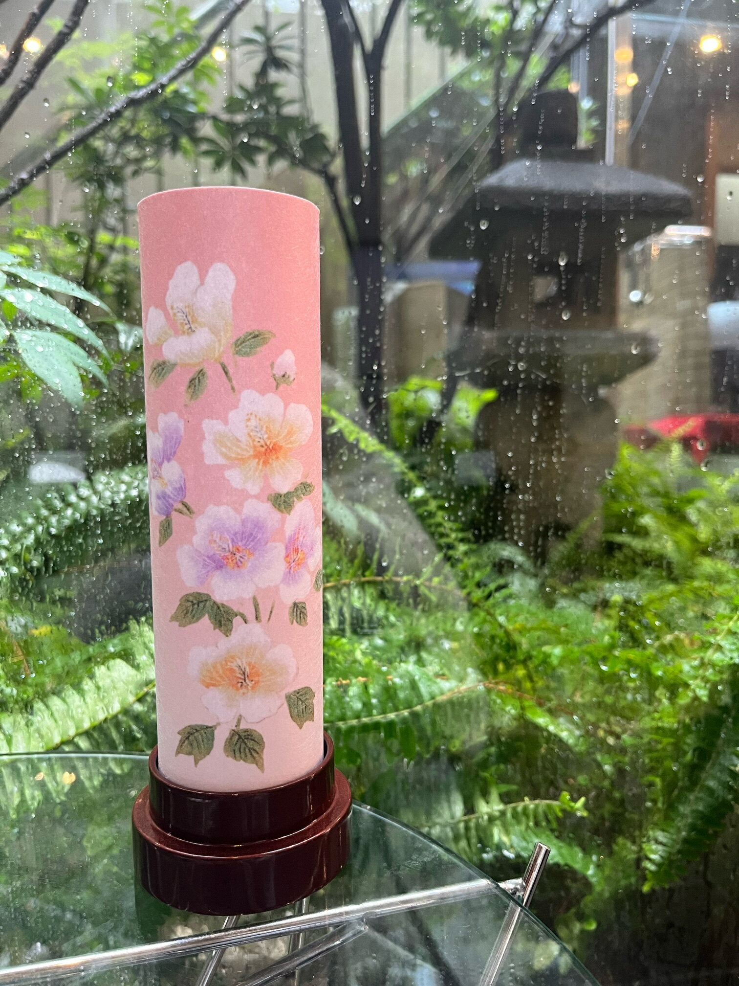 乐天商城 - 《桜柄の電池式ミニ提灯》 【クーポン＋ポイント】【提灯 　桜　盆ちょうちん 桜　 コードレス モダン提灯桜　コード無し　組み立て不要　インテリア提灯　可愛いい提灯 　径7.5　高20.5　盆提灯　盆提灯スリム ミニ提灯 こなみ205】 こなみ205　銅ワイン