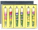 ≪炎がきれいな和ローソク≫【絵ローソク お供 手書き 四季の花 花ろーそく 6本入り】6本入り(コスモス・リンドウ・キク)【ろーそく 御供 御仏前】四季の花 ギ...