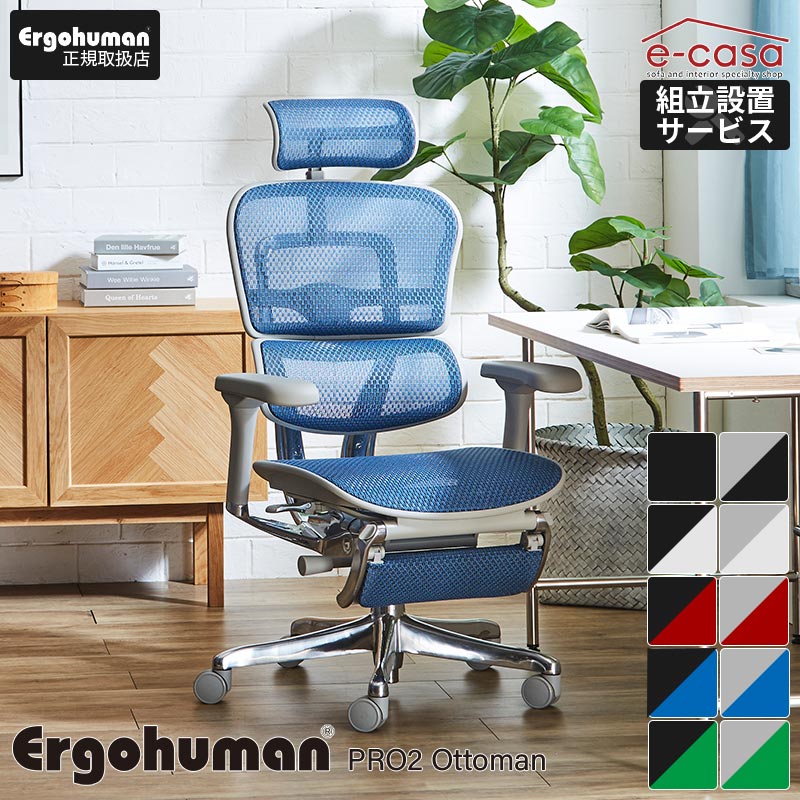 新型 レビュー特典あり 組立設置付 エルゴヒューマン プロ2 Ergohuman Pro2 ottoman オットマン 在宅ワーク ハイタイプ人気 メッシュ 正規品 オフィスチェア ゲーミングチェア パソコンチェア …