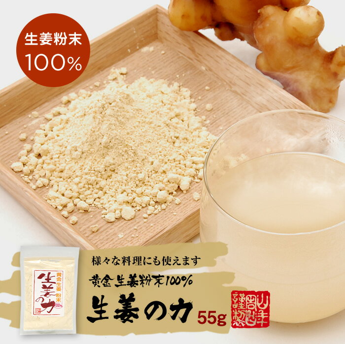 しょうが 粉末 国産 生姜の力 55g×2袋セット 黄金生姜100%の生姜粉末 しょうが 粉末 生姜力 ギフト 贈り物 健康 ダイエット お土産 ギフト プレゼント 内祝い おいしい ジンジャーティー チャイ 母の日 父の日 プチギフト お茶 2024 3