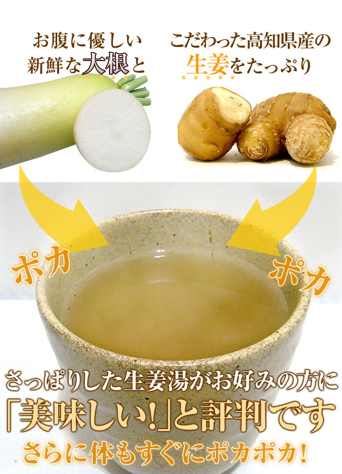 【高知県産生姜】【大容量3000g】大根生姜湯 300g×10袋セット 送料無料【自宅用】 しょうがパウダー 国産 しょうが湯 生姜パウダー 粉末 健康 ダイエット 大根しょうが お中元 敬老の日 プチギフト お茶 2022 ギフト プレゼント 内祝い 生姜パウダー