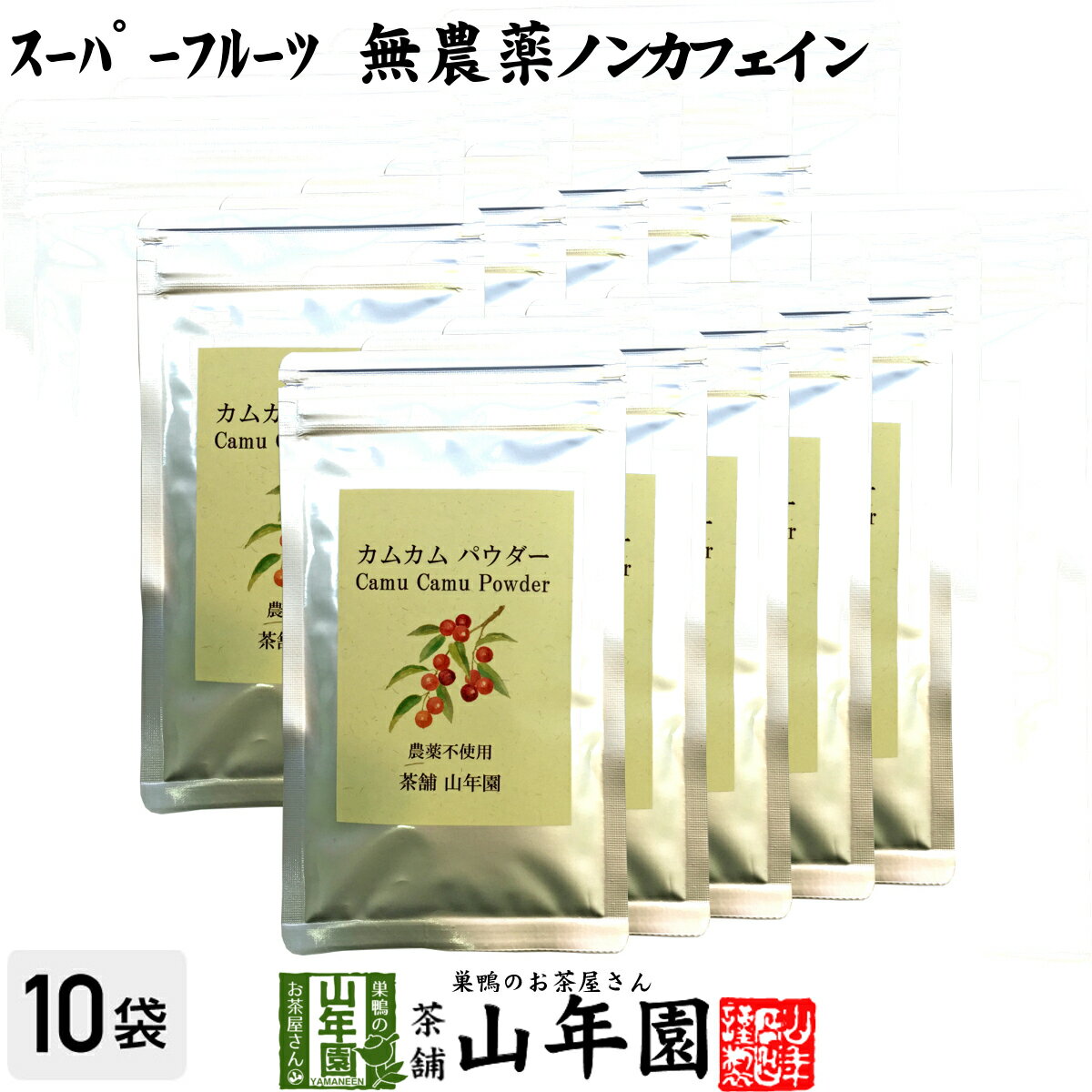 【無農薬】カムカムパウダー 50g×10袋セット ペルー産 粉末 ノンカフェイン 送料無料 ビタミンC ヨーグルト スムージー 苗 サプリ 健康茶 妊婦 ダイエット セット ギフト プレゼント 父の日 お中元 プチギフト お茶 2024 内祝い お返し