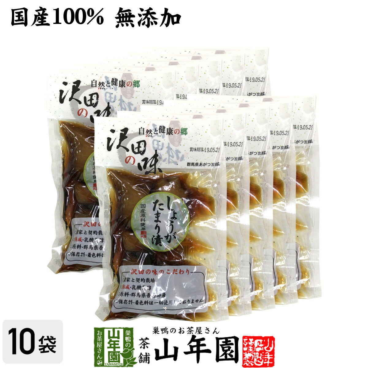 【国産原料使用】沢田の味 しょうが たまり漬 100g×10袋セット送料無料 自然と健康の郷 群馬県吾妻郡産..