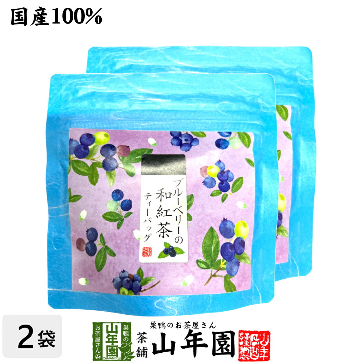 【国産紅茶】ブルーベリーの和紅茶 2g×5パック×2袋セット 送料無料 静岡県産紅茶 ブルーベリーティ 国産紅茶 日本茶 …