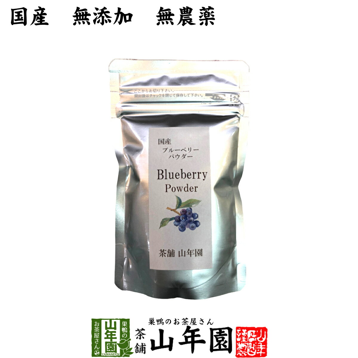 【国産】 ブルーベリー粉末 50g 無農薬で栽培されたブルーベリーを粉末に 無添加 果実本来の甘みをアイス ヨーグルトに 健康 送料無料 国産 緑茶 ダイエット ギフト プレゼント 父の日 お中元 プチギフト お茶 内祝い 2024