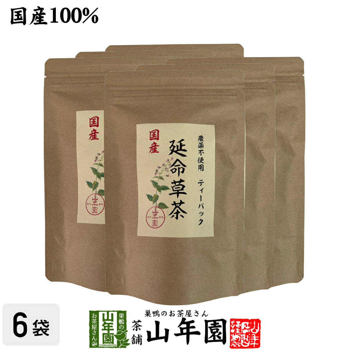 国産100% 無農薬 延命草茶 3g×15パック×6袋セット ティーパック ティーバッグシソ科ヒキオコシ 送料無..