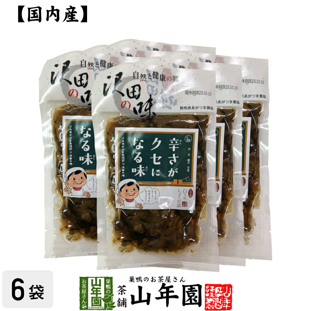 【国産原料使用】沢田の味 ピリ辛白うりしょうが漬 100g×6袋セット送料無料 自然と健康の郷 群馬県吾妻..