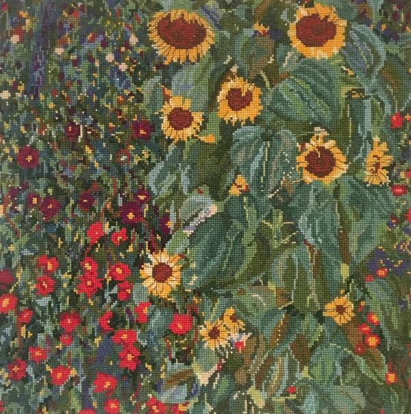 【DMC】 クロスステッチ 刺繍キット BK1812 FARM GARDEN WITH SUNFLOWERS 『ひまわりの咲く農家の家』 Gustav Klimt 【あす楽】【送料無料】