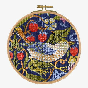 【DMC】 クロスステッチ 刺繍キット BL1174/77 William Morris - Strawberry Thief 『いちご泥棒』 フープキット【あす楽】